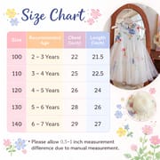 Kids Girls Floral Embroidered Summer Tulle Party Dress with Necklace (2 to 7 years)_img_7