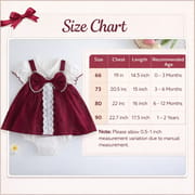 Baby Girl Elegant Lace Red Wine Bow Party Romper Dress (0 to 2 years)_img_11