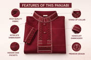Kids Premium Mauve Embroidered China Saffron Eid Punjabi (0 to 8 years)_img_3