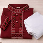 Kids Premium Mauve Embroidered China Saffron Eid Punjabi (0 to 8 years)_img_1