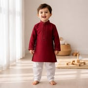 Kids Boy Premium Elegant China Vangchur Golden EID Panjabi with Pant (2 to 8 years)_img_0