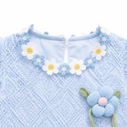Kids Girls Elegant Summer Blue Lace Floral Party Dress (1 to 6 years)_img_6