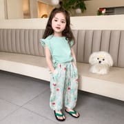 Kids Mint Green Butterfly Floral Girls Outfit Set (1 to 6 years)_img_1