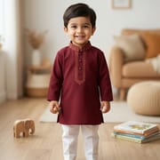 Kids Boy Premium Elegant China Saffron EID Panjabi with Pant (2 to 8 years)_img_0