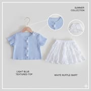 Kids Girls Boutique Textured Elegant Summer Top & Tiered Skirt Pant Set (6 months to 6 years) for your ANGEL_img_9