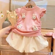 Kids Girls Summer Outfit Set Cute Duck Appliqué Top with Tulle Skirt Set (1 to 5 years) for your ANGEL_img_4