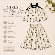 Kids Girls Elegant Bow Print Sleeveless Summer Top & Wide Leg Pants Dress Set (1 to 6 years)_img_0