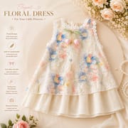 Kids Girls Elegant Sleeveless Pastel Floral Lace Princess Party Dress (1 to 6 years)_img_0