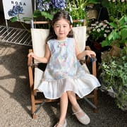 Kids Girls Elegant Sleeveless Pastel Floral Lace Princess Party Dress (1 to 6 years)_img_1