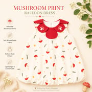 Kids Girls Mushroom Print Red Collar Balloon Dress (1 to 6 year)_img_0