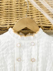 Kids Girls Princess White & Golden Tulle Party Dress (3 to 8 years)_img_3