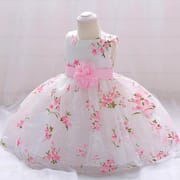 Kids Girls Floral Printed Princess Sleeveless Tulle Party Dress (2 to 6 years)_img_4
