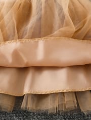 Kids Girls Princess White & Golden Tulle Party Dress (3 to 8 years)_img_7