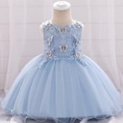 Kids Girls Elegant Princess Butterfly Embroidery Party Dress ( 6 to 24 months)_img_2