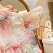 Kids Girls Floral Tiered Soft Chiffon Ruffle Sleeve Princess Dress (2 to 6 years)_img_2
