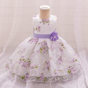 Kids Girls Floral Printed Princess Sleeveless Tulle Party Dress (2 to 6 years)_img_3