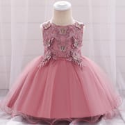 Kids Girls Elegant Princess Butterfly Embroidery Party Dress ( 6 to 24 months)_img_0