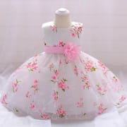 Kids Girls Floral Printed Princess Sleeveless Tulle Party Dress (2 to 6 years)_img_0