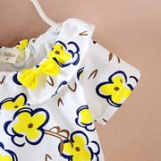 Baby Girl Yellow Floral Summer Top & Shorts Set ( 6 month to 4 years)_img_3