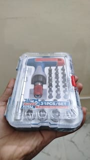 TOTAL TACSD30316 31 Pcs T-Handle Wrench Screwdriver Set | Cr-V Bits | 1/4" Sockets | Magnetic Bit Holder | Plastic Case | Model: TACSD30316_img_1