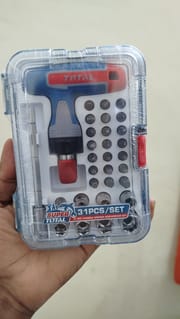 TOTAL TACSD30316 31 Pcs T-Handle Wrench Screwdriver Set | Cr-V Bits | 1/4" Sockets | Magnetic Bit Holder | Plastic Case | Model: TACSD30316_img_2