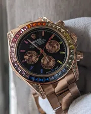 Rolex Rainbow Chain Rose Gold Quartz Watch_img_0