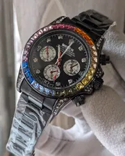 Rolex Rainbow Chain Black Quartz Watch_img_1