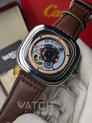 Seven Friday mechanical Watch Silver Body Brown belt_img_0