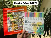 12 Dual Tip Brush Pen + One Book (Combo)_img_0