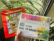 36 Dual Tip Brush Pen + One Book (Combo)_img_0