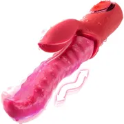2IN1 Wave Thrusting Dildo for Women Tongue Finger Pressing Clit Stimulation Vibrator Vagina Licking Sex Toys Female Masturbator_img_0