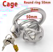 Male Chastity Belt Device Cock Cage Stainless Steel Penis Ring Lock Chastity Cage With Catheter Anti-drop Ring Sex Toys For Men_img_5