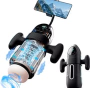 Automatic Thrusting Sucking Masturbator Cup Pocket Pussy Blowjob Sex Machine Heating LCD Display with Handle_img_0