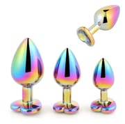 1PC Colorful Heart-shaped SM Metal Anal Plug Fetish Toys for Adult Anal Expanse Kit Stainless Steel Plug Adult Sex Toy 3 Size_img_0