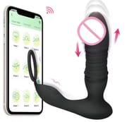 Thrusting Butt Plug Vibrator APP Wireless Bluetooth Cock Ring Dildo Prostate Massage Sexy Penis Ring Adult Anal Sex Toys for Men_img_0