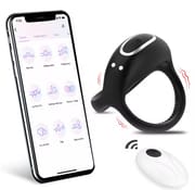 Male Silicone Penis Ring Wireless Ultra Soft CockRing 10 Vibration for Erection Enhancing Time Delay Ejaculation Sex Toy for Men_img_0