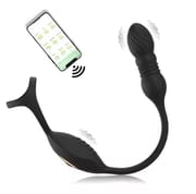 Vibrating Cock Rings with Thrusting Anal Vibrator Male Prostate Massager 10 Modes Remote Control Vibrator Adult Sex Toys for Man_img_0