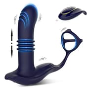 Prostate Massager Anal Vibrator Thrusting Vibrating 14 Modes Remote Cock Ring Butt Plug P Spot Stimulator Adult Sex Toys for Men_img_0