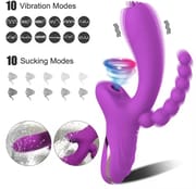 3 in 1 Clit Sucker Dildo Vibrator for Women Clitoris Stimulator G Spot Tongue Licking Vacuum Massager Sex Toys Adult Goods 18+_img_1