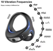 Male Penis Ring Vibrator Triangle Vibrating Cock Ring Delay Ejaculation Magnetic Charging Sex Toy For Men Penis Ring Masturbator_img_0