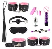 BDSM Restraints Sex 10Pcs Bondage Restraints Kits Fetish Bed Restraints Set for Beginners Adult Games Cuffs_img_3