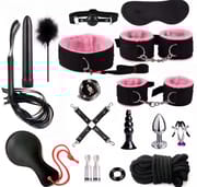 Exotic Bondage Set BDSM Kits Exotic Sex Toy for Women Couple Shibari Vibrator Adult Game Handcuffs Whip Anal Plug Nipple Clip_img_0