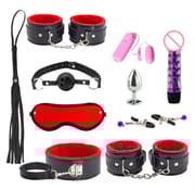 BDSM Restraints Sex 10Pcs Bondage Restraints Kits Fetish Bed Restraints Set for Beginners Adult Games Cuffs_img_0