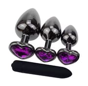 Vaginal Massager Black Metal Butt Plug Vibrator Heart and Round Anal Plug Smooth Candy Adult Game Products Sex Stuff Sexual Toy_img_0