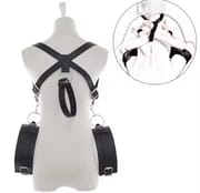 BDSM Open Leg Belt Sex Slave Locking Wrist Cuff Arm Thigh Bondage Sling Spreader Sex Restraint SM Sex Toy for Women Restraints_img_3