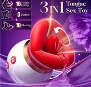 Soft Tongue Licking Sucking Vibrator for Women Clitoral Female Sex Toys with 10 Mode G spot Nipple Stimulator Mouth Vibrator_img_1
