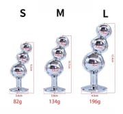 Metal Big Anal Plug 3 Consecutive Beads Butt Plug Vaginal Anus Expansion Stimulator Prostate Massage Sex Toys for Woman Men_img_1