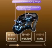 APP Chastity Cage Electric Shock Penis Lock Remote Control Abstinence Sex Adult Toy Cock Cage with Urethral Plug for Men_img_2