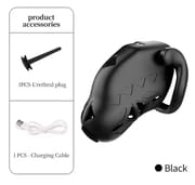 APP Chastity Cage Electric Shock Penis Lock Remote Control Abstinence Sex Adult Toy Cock Cage with Urethral Plug for Men_img_5