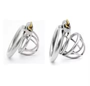 Lockable Stainless Steel Male Chastity Device Belt Cock Cage with 3 Size Penis Ring Bondage Adult Game Sex Toys for Men A231_img_1